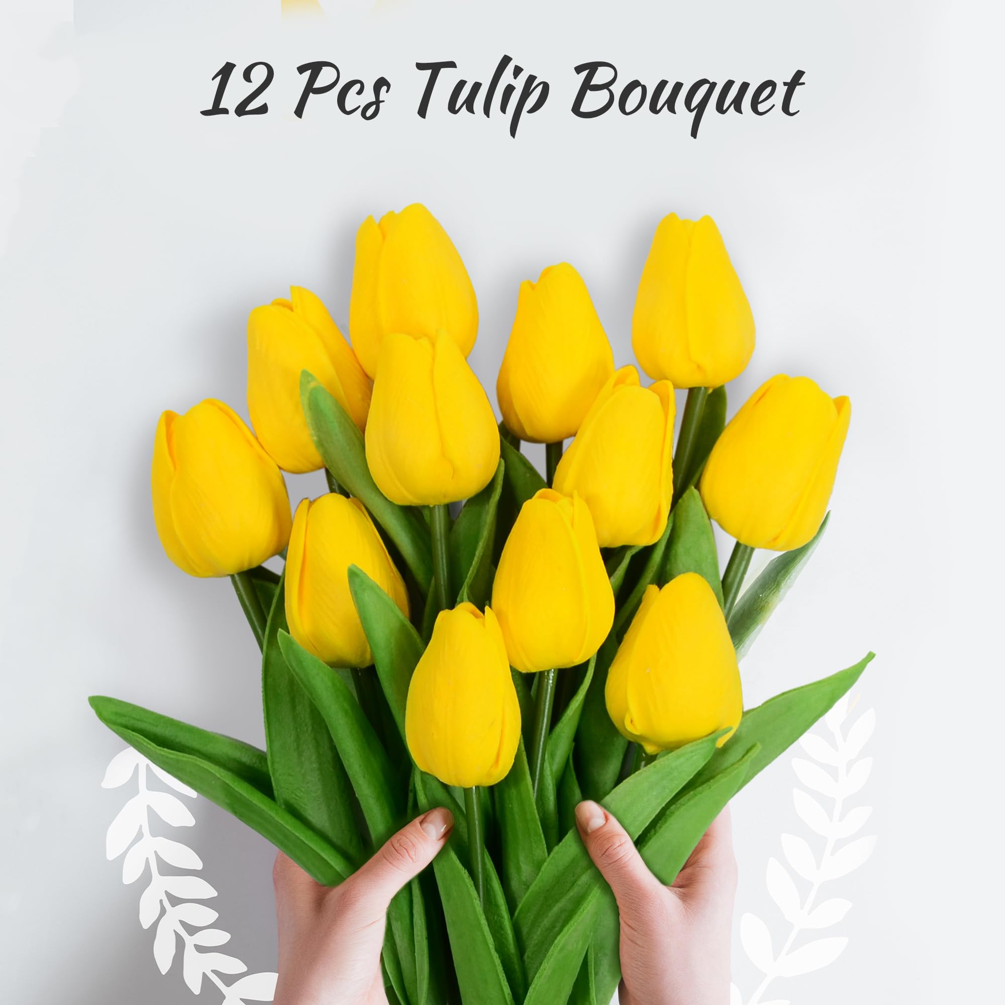 Amazon.com: Eternal Blossom 12pcs Yellow Tulips Artificial Flowers